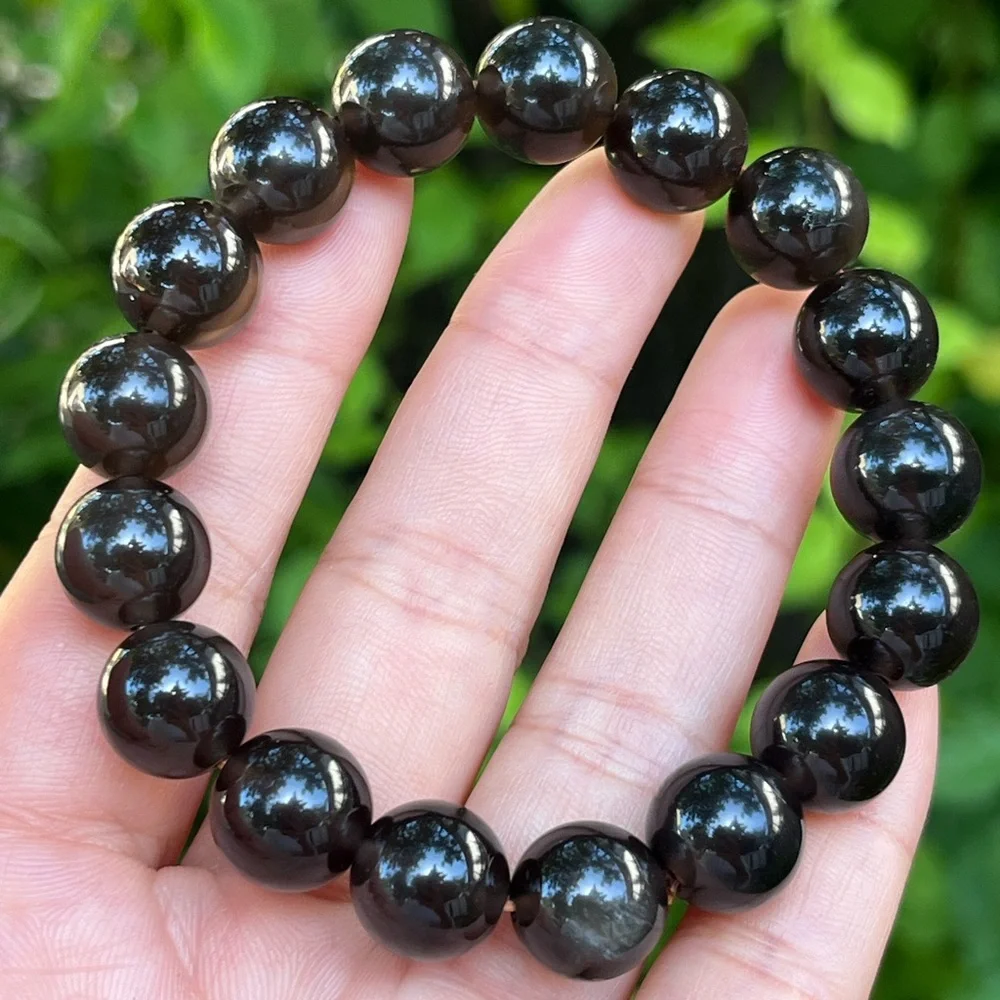 12mm stretchable ice‎ obsidian bracelet